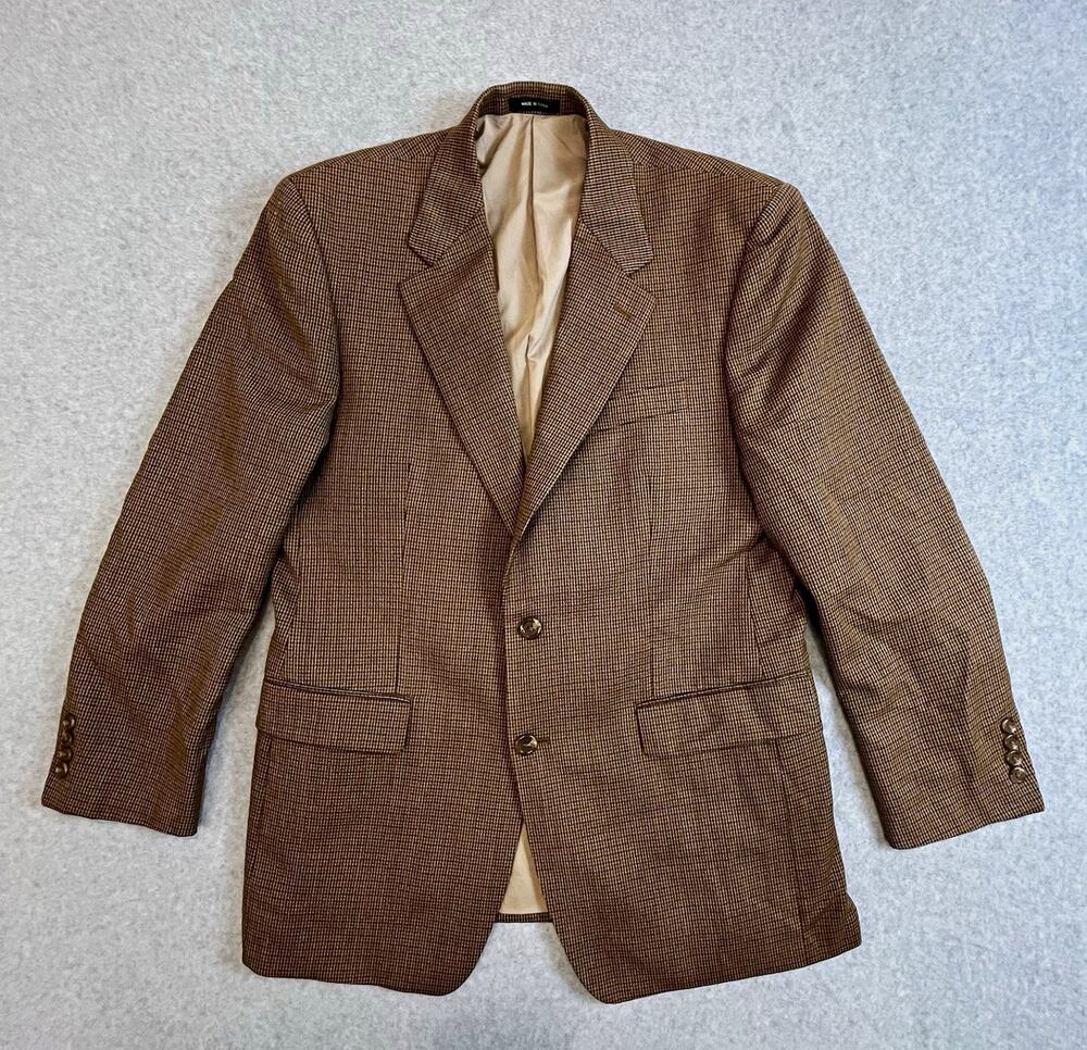 Lauren Ralph Lauren Men’s Brown/Black Houndstooth Tweed Wool Sport Coat 39R